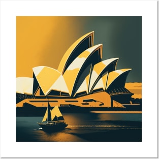 Stylised Sydney Opera House Posters and Art